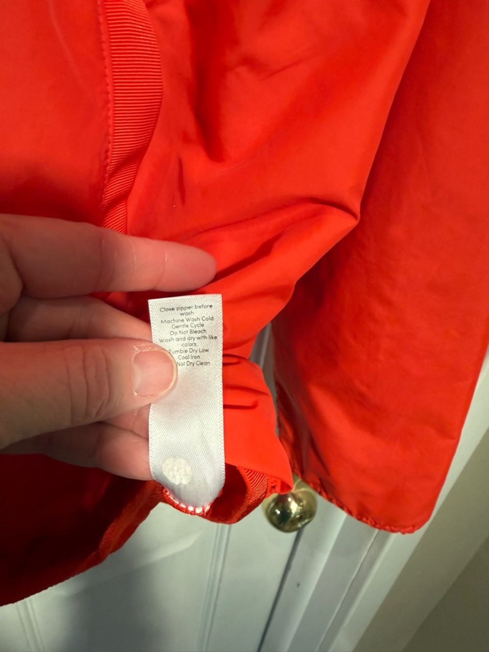 Athleta Red Lightweight Hooded Jacket Zip Front Windbreaker XL Women - Picture 14 of 16